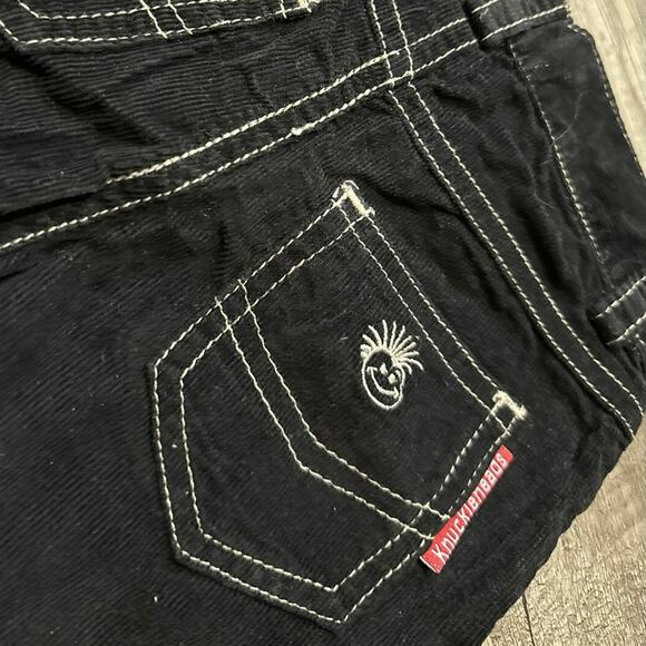 Knuckleheads Black Thin Cords With Cream Stitching - Picture 5 of 6